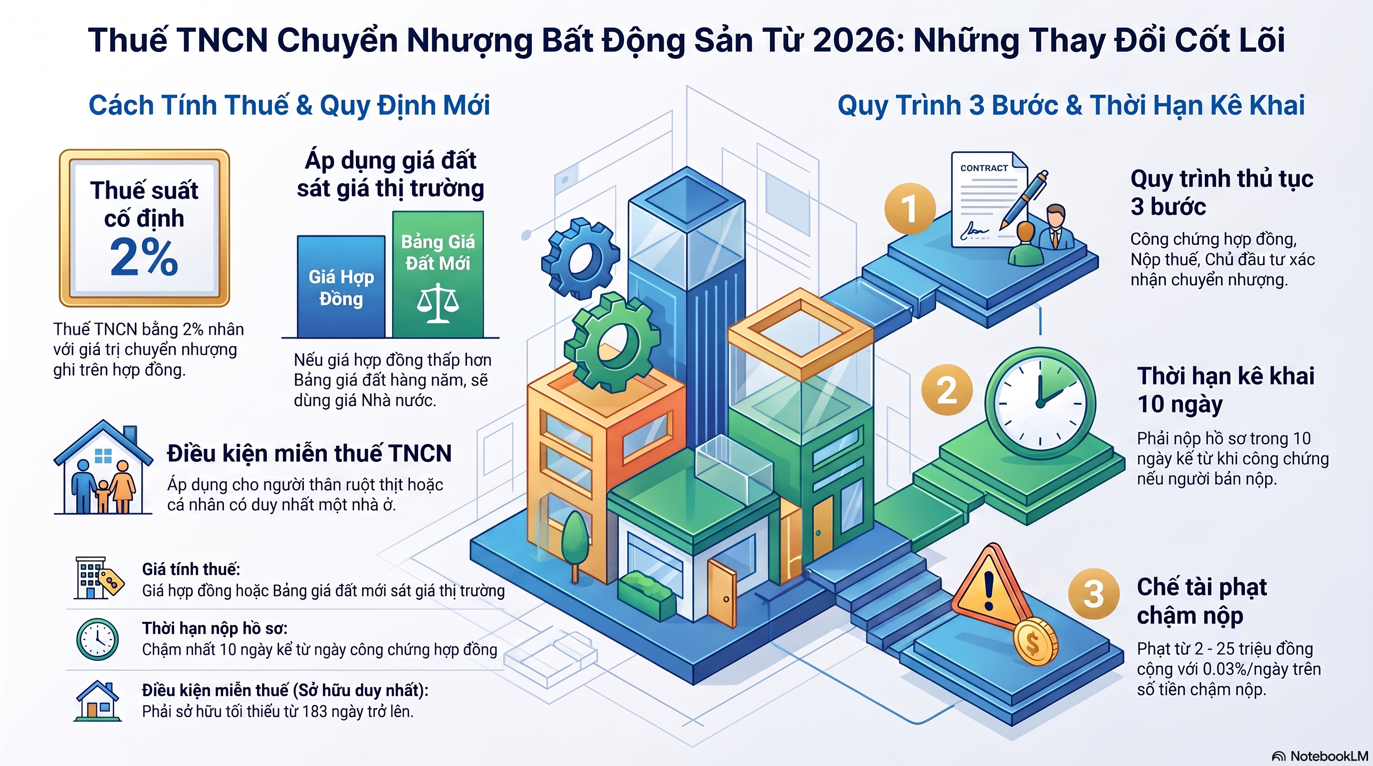 Thuế TNCN chuyển nhượng BĐS từ 2026: Thuế suất và thủ tục mới nhất